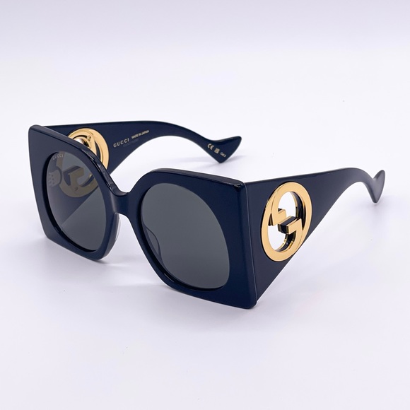 NEW GUCCI GG1254S 001 BLACK WOMEN OVERSIZED SUNGLASSES GUCCI - Picture 3 of 11